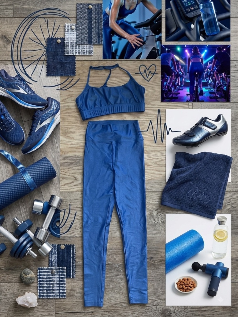 Koral Blue Sports Bra and High-Waist Leggings Set Small